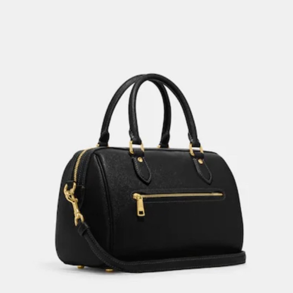 NWT Coach Rowan Satchel/ Black / Leather-Gold - Picture 2 of 13